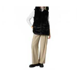 NEW SAVE THE DUCK faux fur reversible vest in black